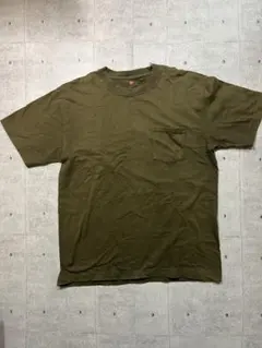 Hanes BEEFY-T クルーネックポケットTシャツ　サイズL カーキ