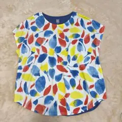 グラニフ　アート柄半袖カットソー　Tシャツ　レディースフリーサイズ　カラフル総柄