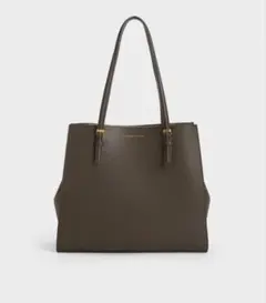 Sansa サンサ クラシックダブルハンドルトートバッグ - ダークモスのサムネイル