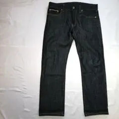 【美品】ユニクロ UJ S001 赤耳 セルビッジ 濃紺 W34インチ スリム