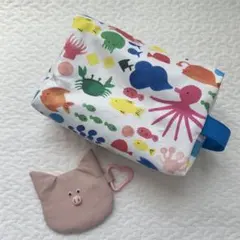 acotto様専用　ハンドメイド　ブタさんカラビナ付きポーチ