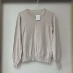 earth♡パールビジュ付き薄手ニット