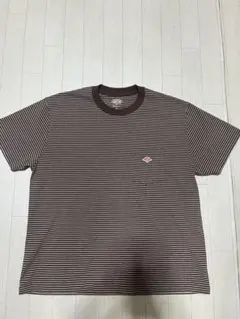 DANTON ポケット付き ボーダー Tシャツ ブラウン
