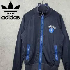 90s アディダス リブライン ジャージ トラックジャケット ブラック 古着