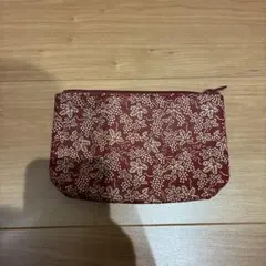 美品 印傳屋 印伝 INDEN-YA ポーチ ぶどう柄 鹿革 赤 通帳ケースのサムネイル