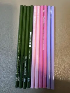 2B鉛筆 10本セット 緑 ピンク 紫