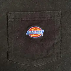 Dickies ディッキーズ 黒半袖Tシャツ ポケット付きロゴ入り