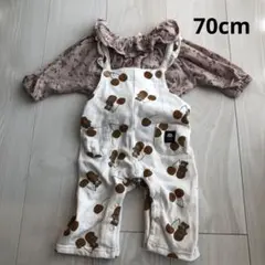 フタクマさくらんぼサロペットとテータテートトップス　70cm