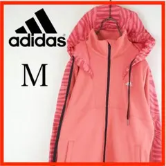 adidas アウター M ピンク　ナイロンジャケット　パーカー　レディース