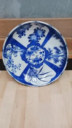古伊万里染付扇面鶴松錦秋鹿鳴図大皿 - メルカリ