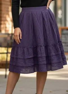 【美品】 C.D.S BASIC フレアスカート 日本製 ひざ丈