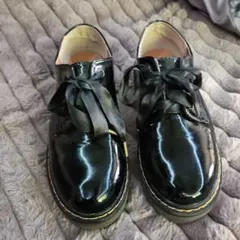 ブラックリボン付きローファー厚底24cm