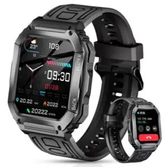 スマートウォッチ 軍用規格 1.8インチ Bluetooth5.3 通話機能付き