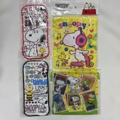 スヌーピー ミニタオル・巾着 4セット