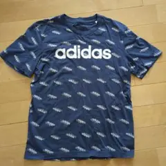 adidas ネイビー ロゴ Tシャツ L