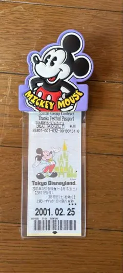 東京ディズニーランド ミッキー チケットホルダー パスポート付き 레트로