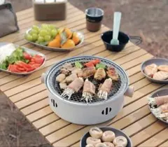 未使用 卓上炭火コンロ 28cm ミニBBQコンロ 焼肉 焼き鳥 キャンプのサムネイル