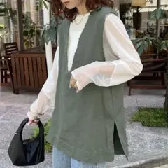 DISCORT コットンフリンジ深Vベスト