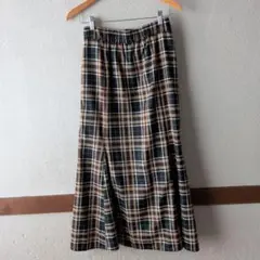 GU チェック柄 マーメイドスカート ウエストゴム M