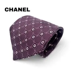 CHANEL シャネル シルク ネクタイ ポープル系 ココマーク