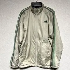 adidas ジャージジャケット オリーブストライプ ハイネック 00sスポーツ