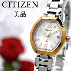 【美品】シチズン クロスシー 電波ソーラー トノー レディース 腕時計 1003