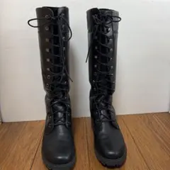 Timberland ロングブーツ ブラック レザー レースアップ ティンバー