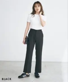 ベースメントオンライン　ストレートスラックス　ブラック Lサイズ
