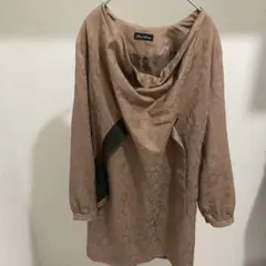 ナノユニバース　ドレープネック チュニック ジャガード　コットン　ヒョウ柄　上品のサムネイル