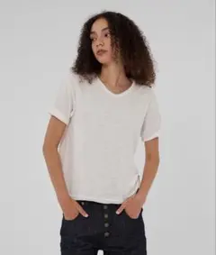 WISH FOREVER VネックTシャツ ホワイト