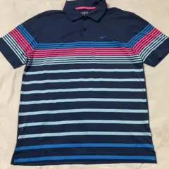 g37)美品ナイキメンズゴルフポロシャツ　ストレッチ素材 ドライフィットLサイズ