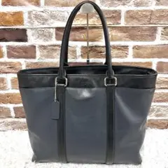 ✨美品✨コーチ メトロポリタン 2way トートバッグ ビジネス レザー 紺 黒のサムネイル