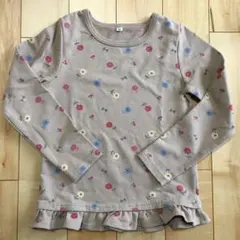 花柄フリル裾長袖カットソー 120