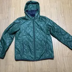 フード付きキルティングジャケット 緑