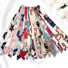 スカーフ　10本セット　バンダナ　バッグアクセサリー　ヘアアクセサリー