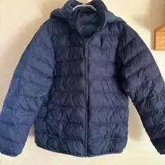 UNIQLO フード付きダウンコート 160 ネイビー