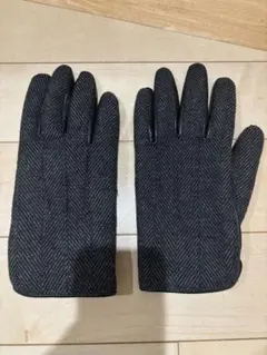 COACH ブラック ウール ラムレザー手袋