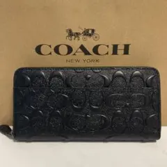 人気】COACH コーチ 財布 ブラック エンボス加工 オプアート - メルカリ