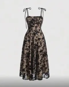 花柄レース パーティードレス