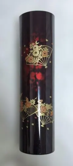 未使用 江戸 切子 金彩 硝子 紅玻璃 花器 日本製 東洋佐々木ガラス