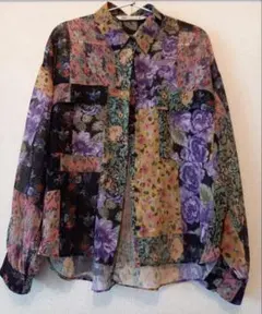 ZARA 花柄　シアー　シャツ