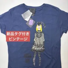 ANNA SUI 半袖Tシャツ ネイビー プリント ヴィンテージ　ドーリーガールのサムネイル