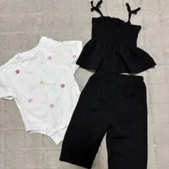 SHEIN ロンパース セットアップ 3点セット 6-9M 70cm