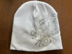 ホワイト ニット帽 アクリル 57cm〜59cm