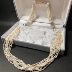 真珠 本真珠　ホワイトパール ケシパール　ネックレス 10連 2.8mm