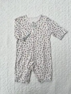 花柄 長袖 前開き カバーオール ロンパース メロウ 60 70 女の子