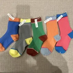 リブ編みキッズ靴下 16〜19cm 5足セット
