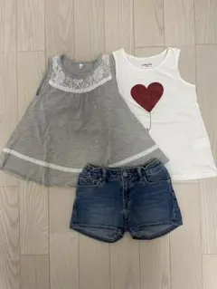 女の子120 3点セット販売　チュニック・ショートパンツ