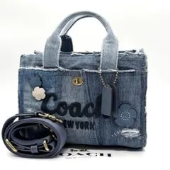 未使用級✨コーチ カーゴ トートバッグ 26 リパーパス デニム パッチワーク