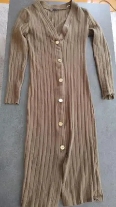 ZARA リブ編みボタン付きワンピース Mサイズ